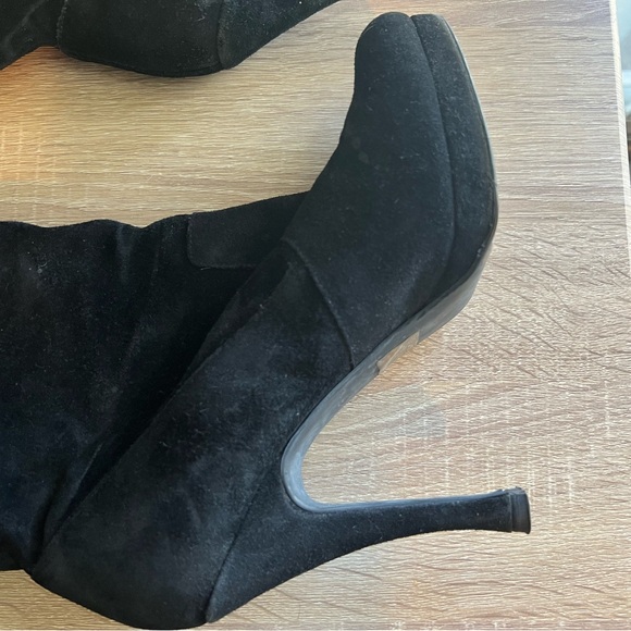 BCBG GENERATION platform stiletto Boots Black Suede 8 1/2 genuine leather - Picture 2 of 7